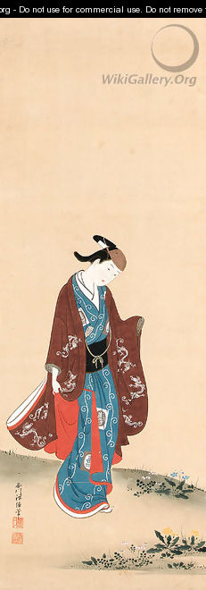 Elegant young kabuki actor - Nishikawa Sukenobu
