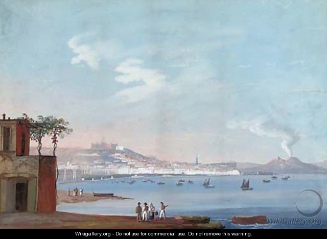 On the waterfront at Naples (one illustrated) - Neapolitan School