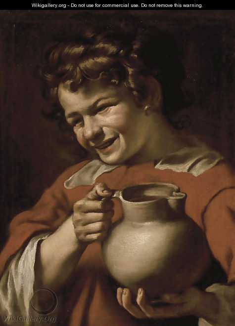 Young boy holding a pitcher - Neapolitan School