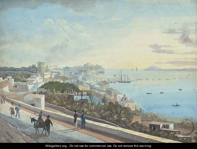 View over the Bay of Naples - Neapolitan School