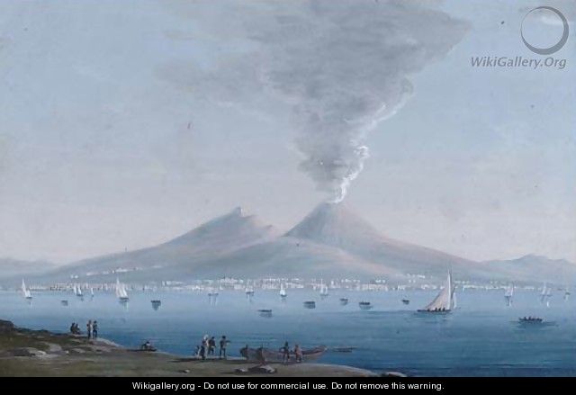 Views over the bay of Naples (one illustrated) - Neapolitan School