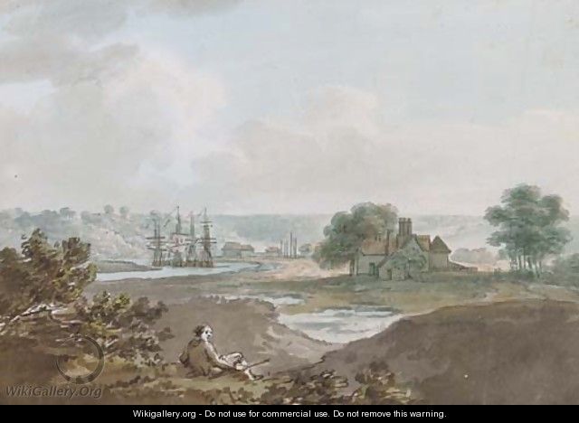 Shipping on an estuary, thought to be at Northam - Nicholas Pocock