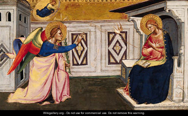 The Annunciation a panel from a predella - Niccolo di Pietro Gerini