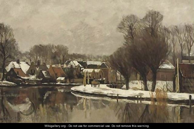 Winter the river Vecht between Breukelen and Maarssen - Nicolaas Bastert