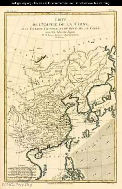 The Chinese Empire, Chinese Tartary and the Kingdom of Korea, with the Islands of Japan - Charles Marie Rigobert Bonne