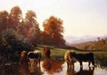Cattle watering - Auguste Bonheur