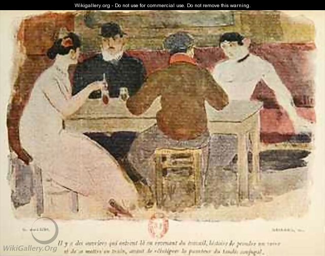 Workers drinking - Georges Bottini