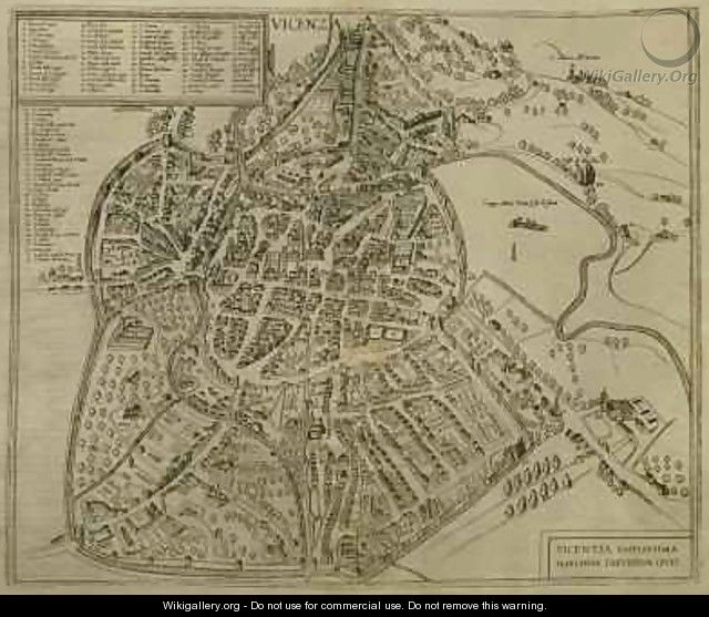 Map of Vicenza - Georg and Hogenberg, Franz Braun
