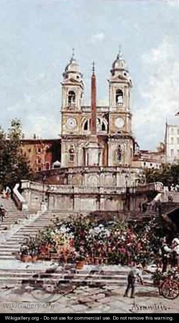 The Flower Market before the Spanish Steps, Rome - Antoinetta Brandeis