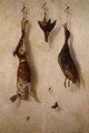 Still-life of dead game hanging on a wall - F.A. Brandel