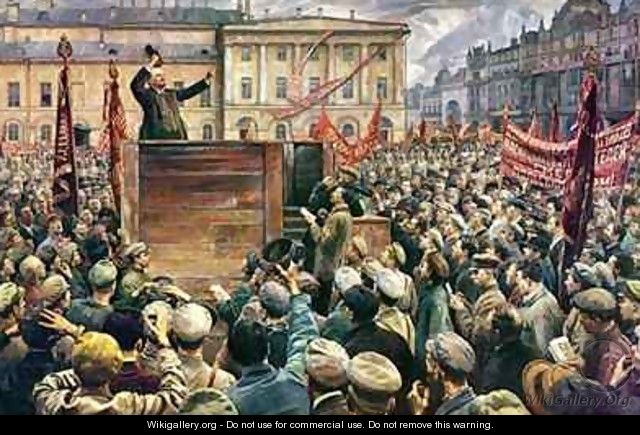 Vladimir Ilyich Lenin (1870-1924) Addressing the Red Army of Workers on 5th May 1920 - Isaak Israilevich Brodsky