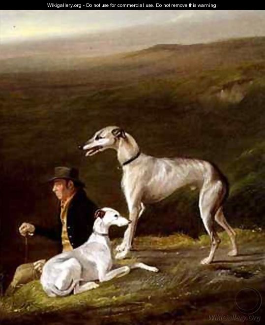 Old Sandy, Trainer to Alexander Graham, with Two Greyhounds in a Highland Landscape - R.G. Brown