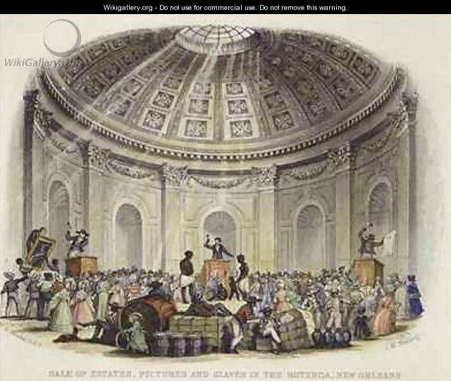 Sale of Estates, Pictures and Slaves in the Rotunda, New Orleans 2 - (after) Brooke, William Henry