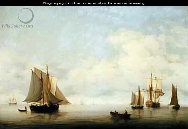 Seascape with Shipping - Charles Brooking