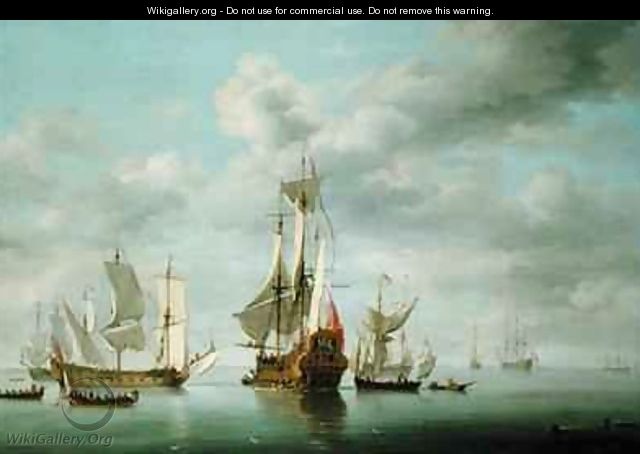 Warships Becalmed - Charles Brooking
