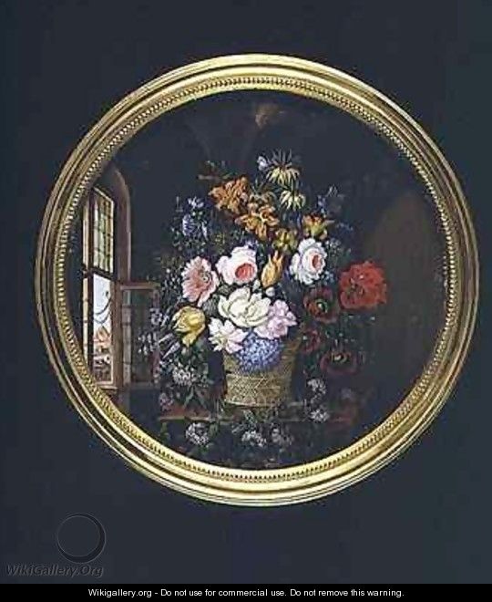 Flowers by an Open Window - Leopold Brunner, Snr.