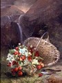 Bunch of Wild Strawberries by a Basket - A. de Brus