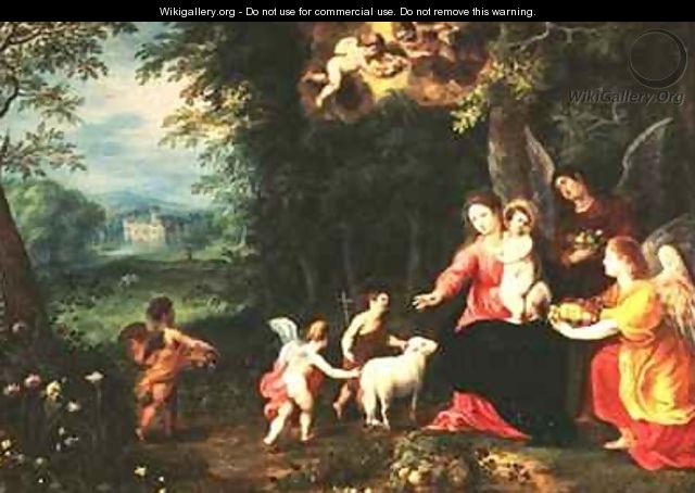 Madonna and Child with Angels - Jan & Balen, Hendrik van Brueghel
