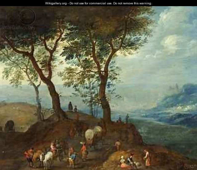 Landscape with Peasant Figures - Pieter III Brueghel