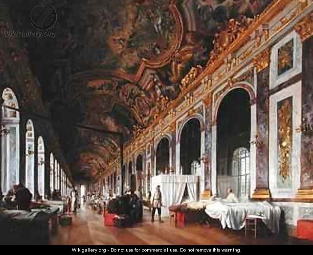 The Hall of Mirrors at Versailles used as Military Hospital for Tending Wounded Prussians in 1871 - Victor Buchereau