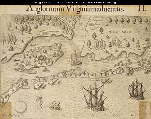 The Arrival of the Englishmen in Virginia - Theodore de Bry