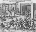 Capture, trial and execution of Diego de Almagro by order of Francisco Pizarro - Theodore de Bry