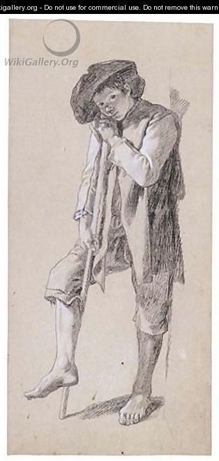 A Boy Leaning On A Staff - Francesco Londonio