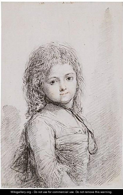 Portrait Of A Child - (after) Augustin De Saint-Aubin