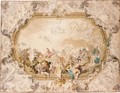 A Section Of A Design For A Ceiling Decoration - Venetian School
