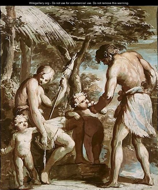 Adam And Eve With Cain And Abel - Giovanni David