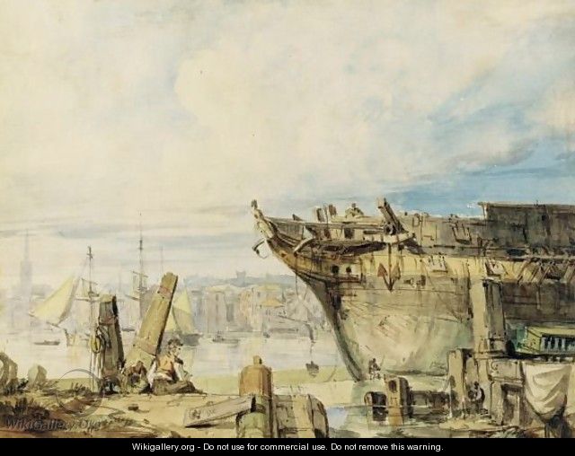 A Shipyard On The Thames - George Chambers