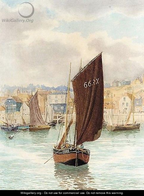 Sailing boat leaving harbour - Philip Norman