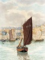 Sailing boat leaving harbour - Philip Norman