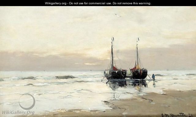 Boats moored on the beach - Gerhard Arij Ludwig Morgenstje Munthe
