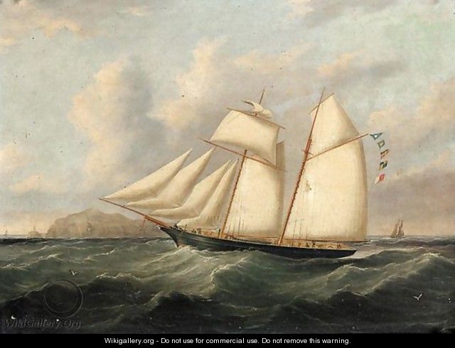 Topsail schooner off the coast - John Lynn