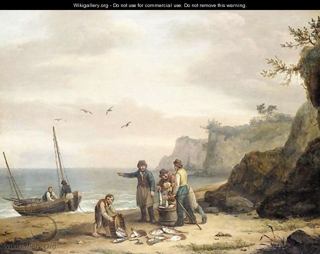 Fisherman landing the catch - Thomas Luny