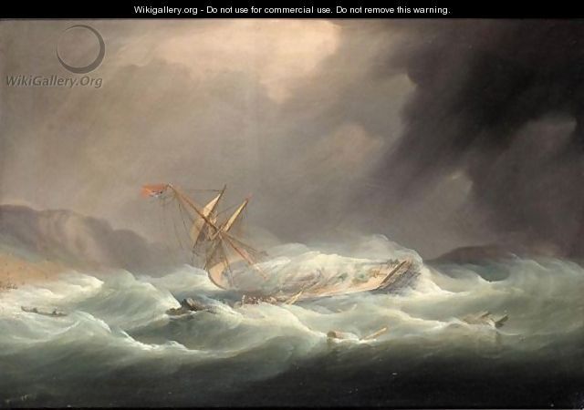 Survivors rescued from a shipwreck in a storm - William Huggins