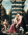 The madonna and child with the infant Saint John The Baptist in a landscape - North-Italian School