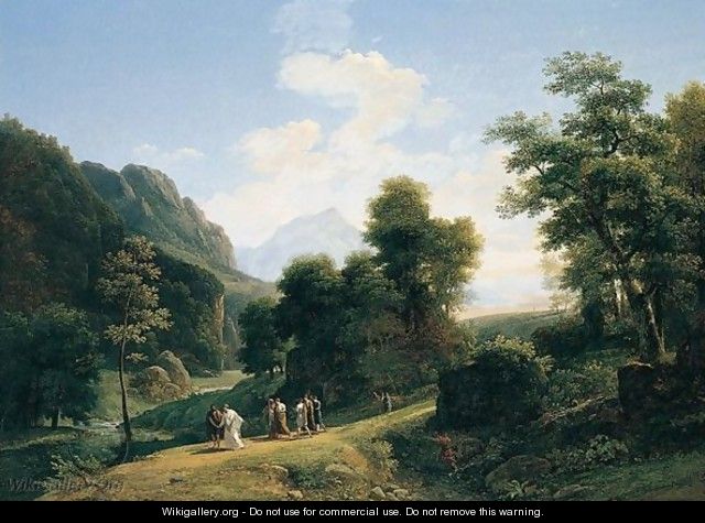 A classical landscape with Marius fleeing Rome at the approach of Sylla - Jean-Victor Bertin