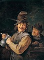 A Peasant holding a large stoneware flagon - David The Younger Teniers