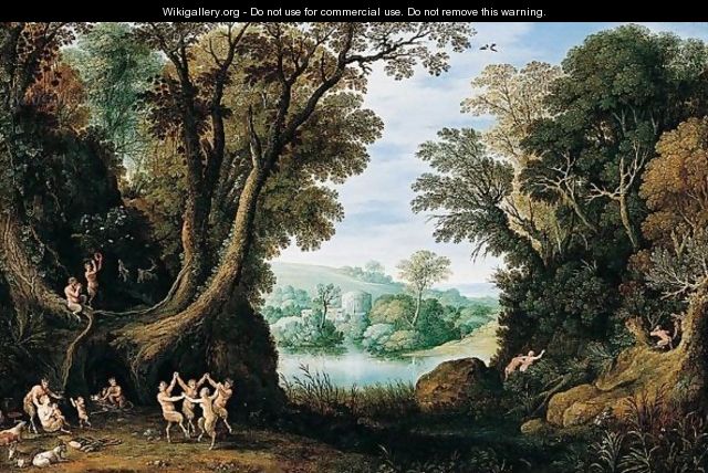 A classical landscape with the satyr