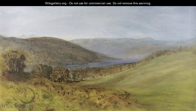 A landscape with a river and hills - Bernard Walter Evans