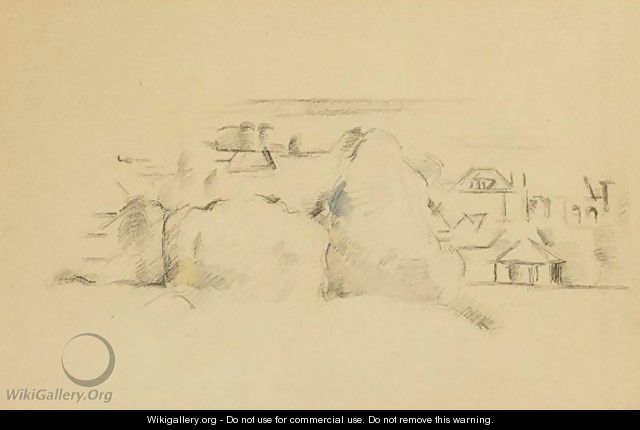 Paysage Avec Meules - Paul Cezanne
