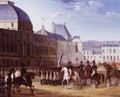 Napoleon Reviewing His Troops In The Courtyard Of The Louvre, Paris - (after) Carle Vernet