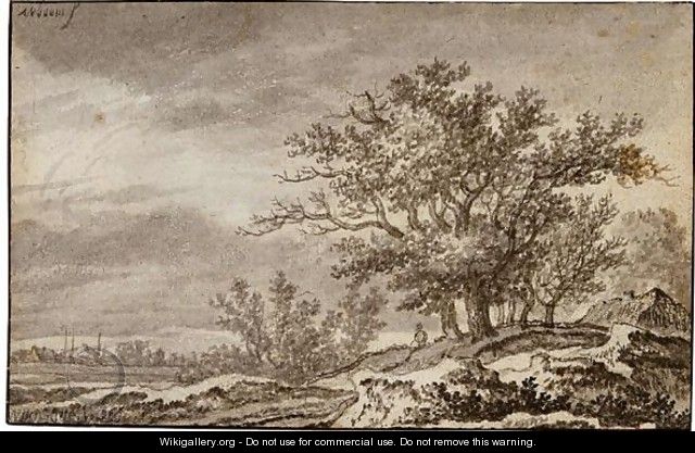 Dune Landscape With A Clump Of Trees And A Cottage - Adriaen Hendricksz Verboom