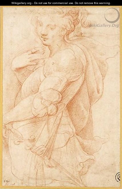 An Allegorical Female Figure Wearing Armour. - Girolamo Francesco Maria Mazzola (Parmigianino)