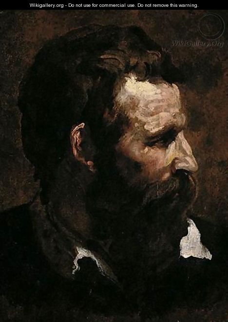 Head Of A Bearded Man In Profile - Domenico Beccafumi
