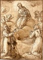 The Madonna And Child In Glory With Saints Francis, Clare, Anthony Abbot And Another - (after) (Jacopo Chimenti) Empoli