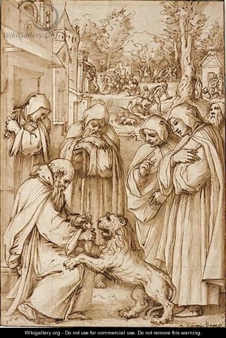 St. Jerome And The Lion - Giorgio Vasari