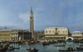 View Of The Molo From The Bacino Di San Marco - (after) Bernardo Bellotto (Canaletto)